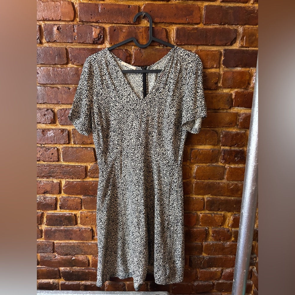 Sessun black and White Floral Silk Dress